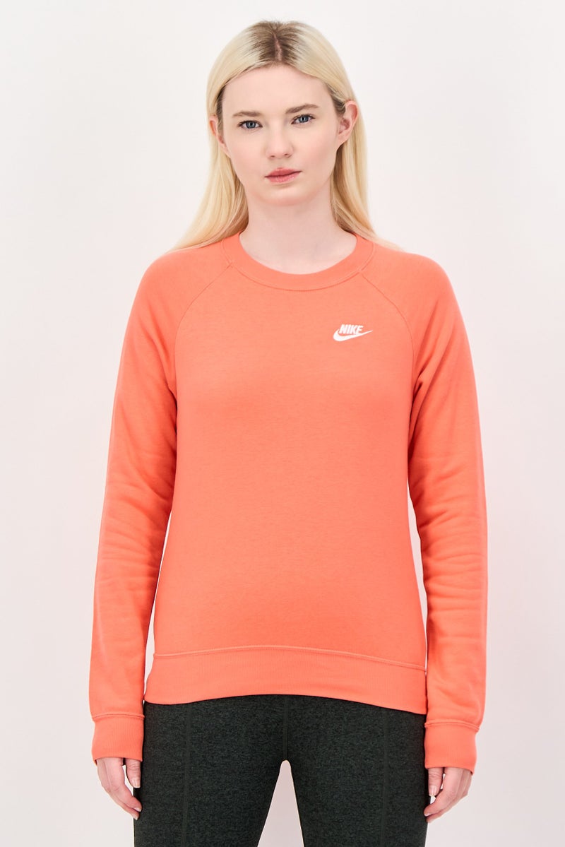 Nike Women Sportswear Fit Long Sleeve Outdoor Sweatshirt, Coral - Image 1